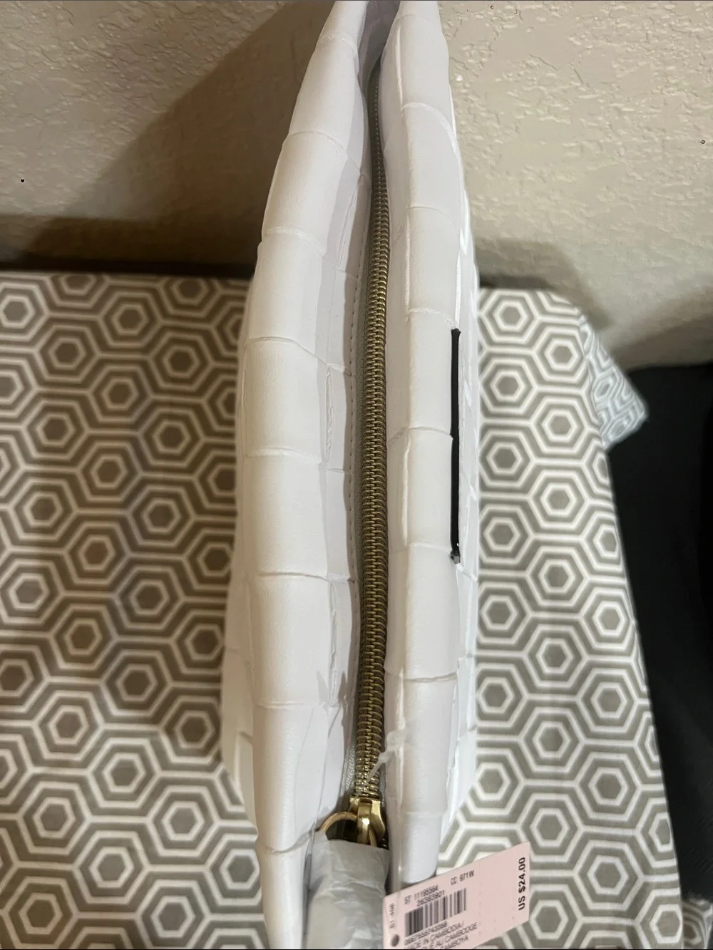Victoria's Secret White Woven Cosmetic Pouch